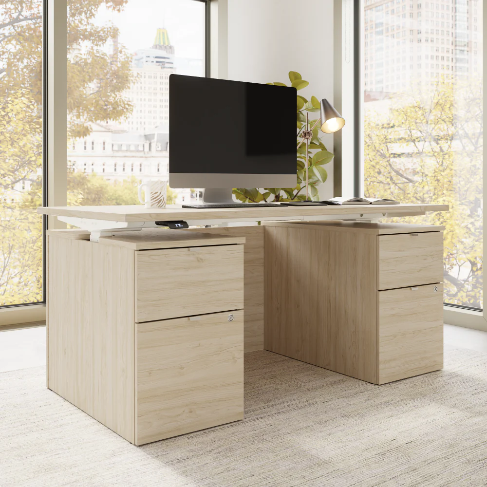 Stratus 60W x 30D Electric Standing Desk with Drawers and Modesty Panel - Image 10