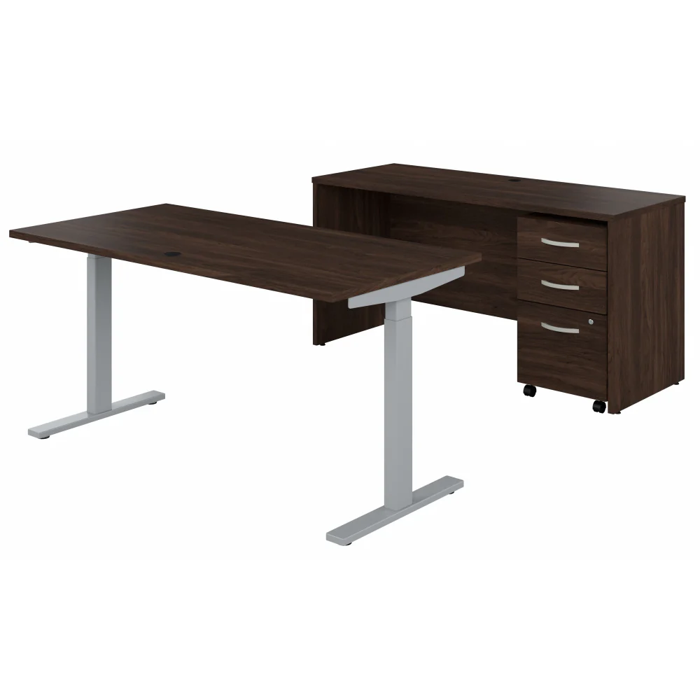 Studio C 60W x 30D Height Adjustable Standing Desk, Credenza and Mobile File Cabinet - Image 11