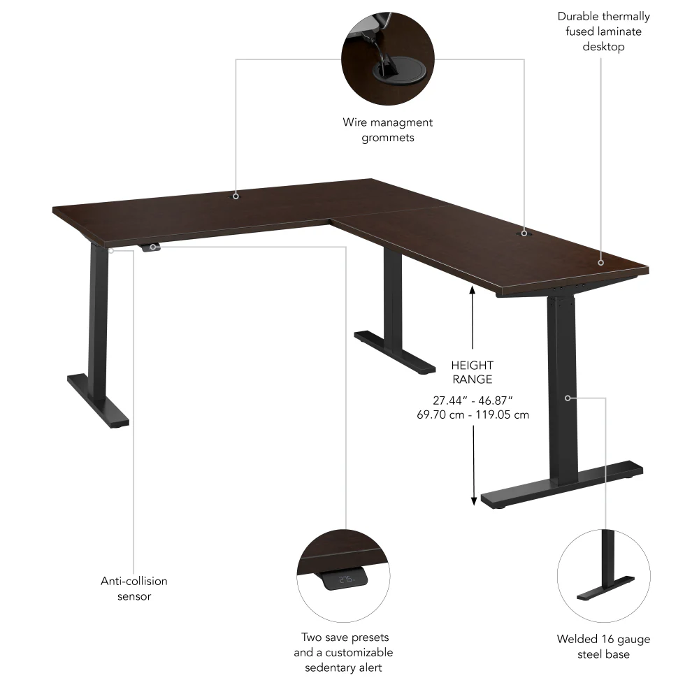 Move 60 Series 60W Height Adjustable L Shaped Standing Desk - Image 12