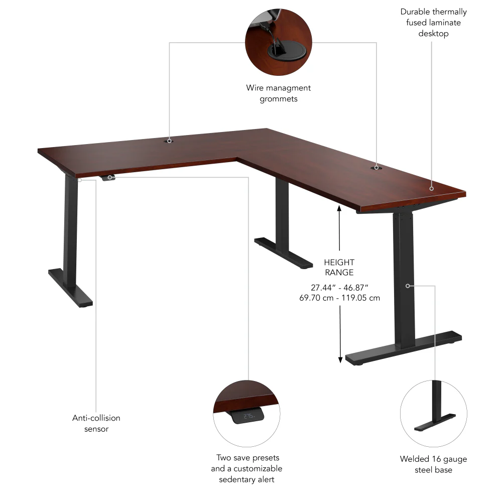 Move 60 Series 60W Height Adjustable L Shaped Standing Desk - Image 18