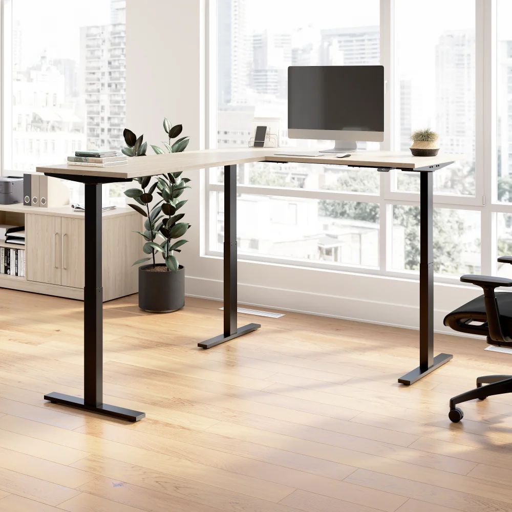 Move 60 Series 60W Height Adjustable L Shaped Standing Desk - Image 38