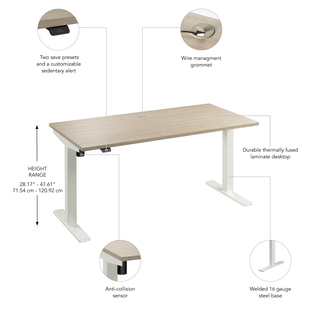 Move 40 Series 60W x 30D Electric Height Adjustable Standing Desk - Image 18