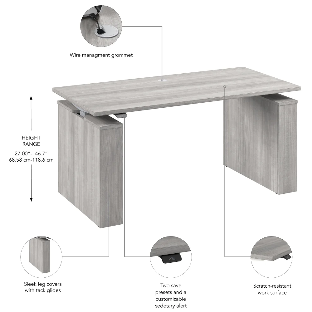 Stratus 60W x 30D Electric Height Adjustable Standing Desk - Image 21