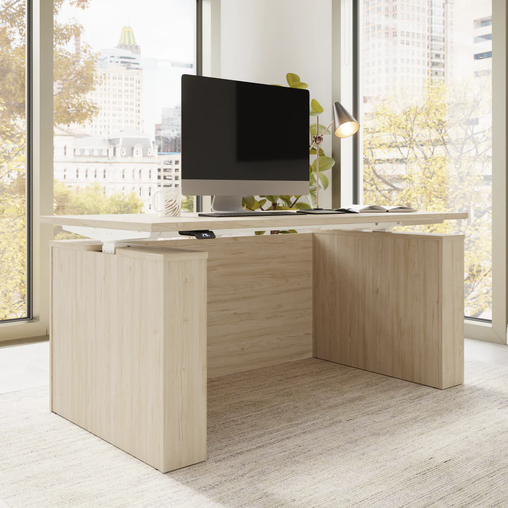 Stratus 60W x 30D Electric Height Adjustable Standing Desk with Modesty Panel - Image 10