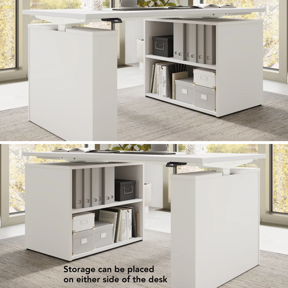 Stratus 60W x 30D Electric Height Adjustable Standing Desk with Bookcase - Image 6