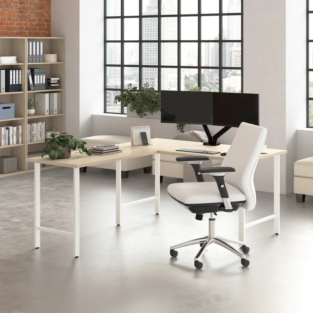 Hustle 60W x 30D L Shaped Computer Desk with Metal Legs - Image 9