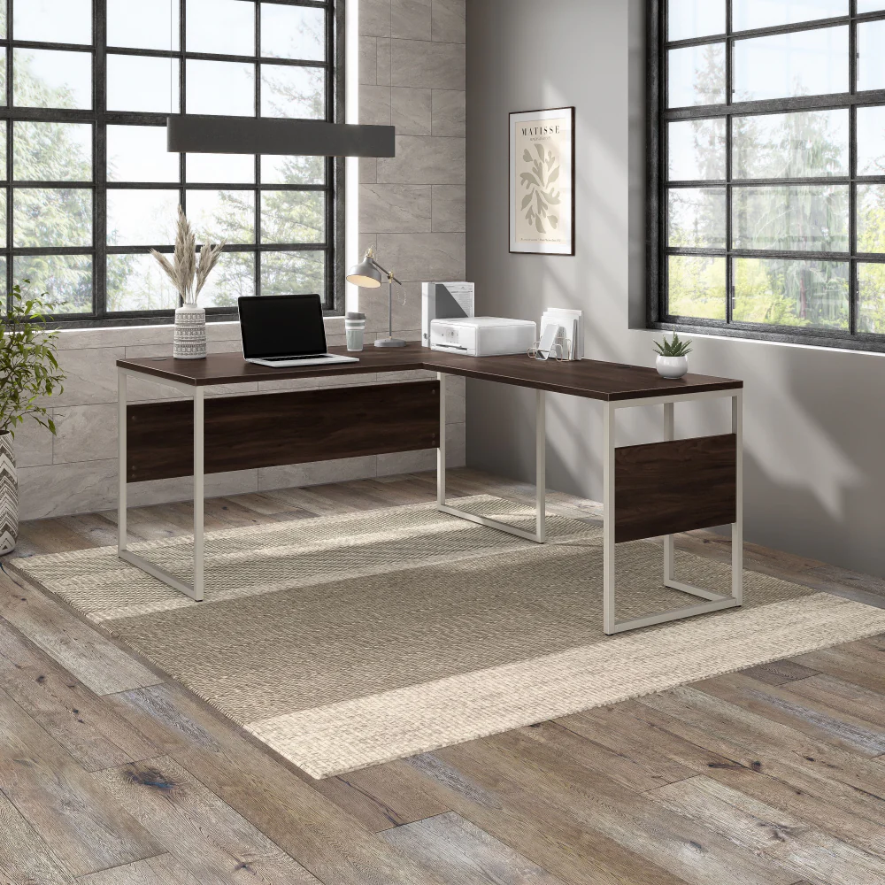 Hybrid 60W x 30D L Shaped Table Desk with Metal Legs - Image 20