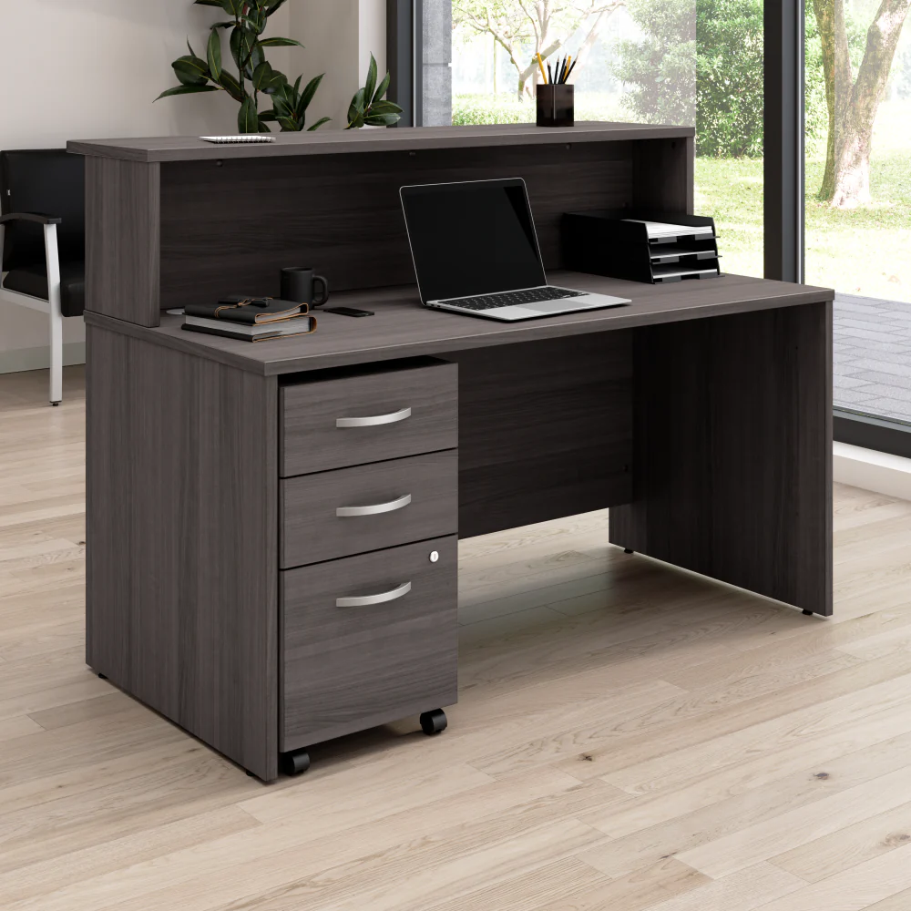 Arrive 60W x 30D Reception Desk with Shelf and Mobile File Cabinet - Image 10
