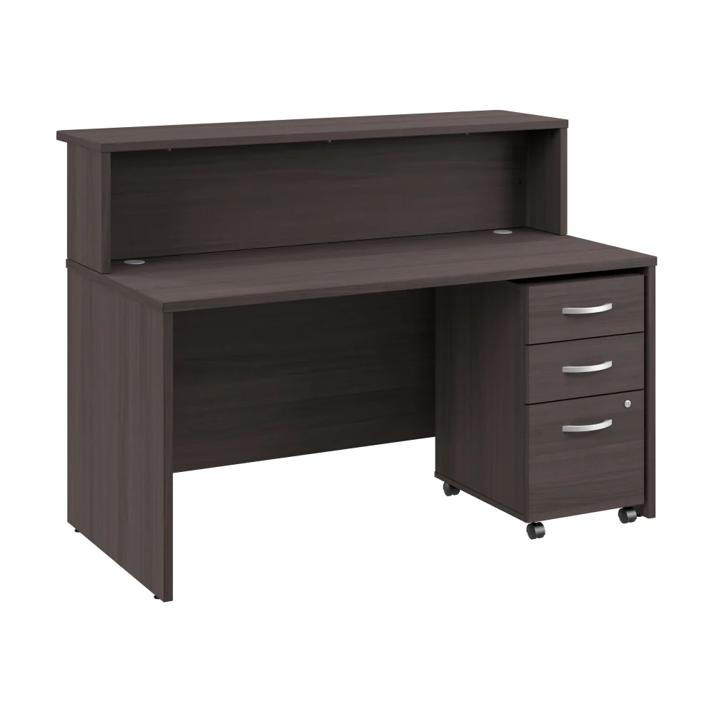 Arrive 60W x 30D Reception Desk with Shelf and Mobile File Cabinet - Image 9