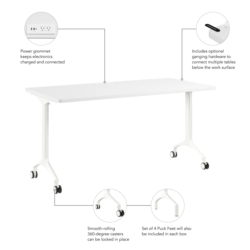 Synergy 60-inch Rectangle Modular Office Conference Table - Image 21