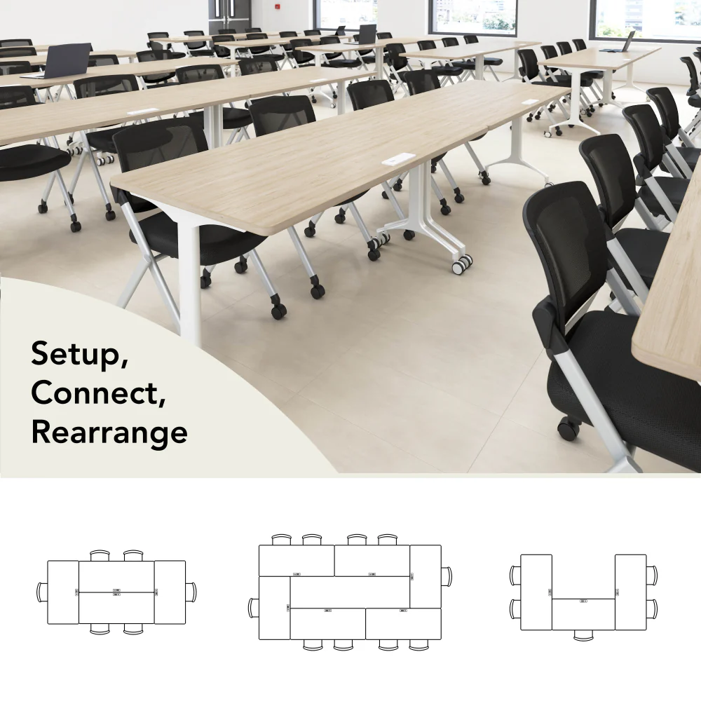 Synergy 60-inch Rectangle Modular Office Conference Table - Image 4