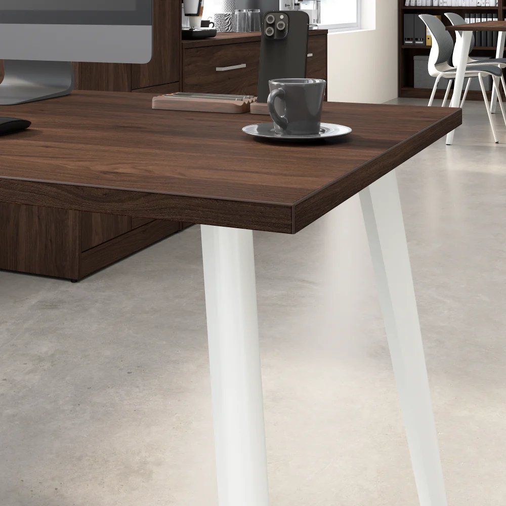 Vista 60W L Shaped Desk with Splayed Metal Legs and Low Storage Cabinet - Image 10