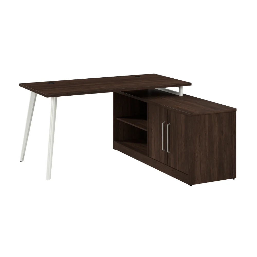 Vista 60W L Shaped Desk with Splayed Metal Legs and Low Storage Cabinet - Image 7