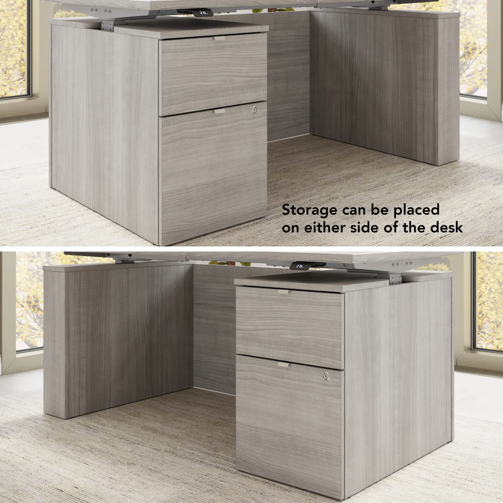 Stratus 60W x 30D Eletric Height Adjustable Standing Desk with File Cabinet - Image 13