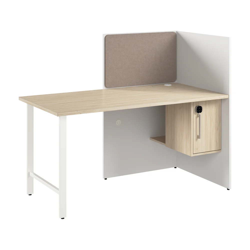 Hustle 60-inch Cubicle Desk for Office with Locking Storage Cabinet - Image 7