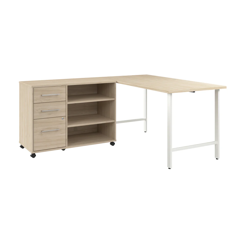 Hustle 60W x 30D Computer Desk and Storage Cabinet with Drawers and Shelves - Image 5