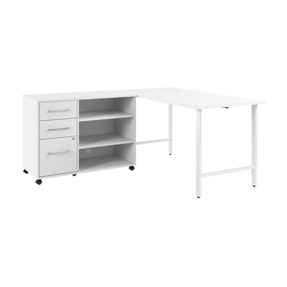 Hustle 60W x 30D Computer Desk and Storage Cabinet with Drawers and Shelves - Image 9