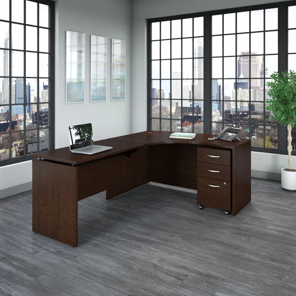 Series C 60W x 43D Left Hand 3 Position Sit to Stand L Shaped Desk with Mobile File Cabinet - Image 4