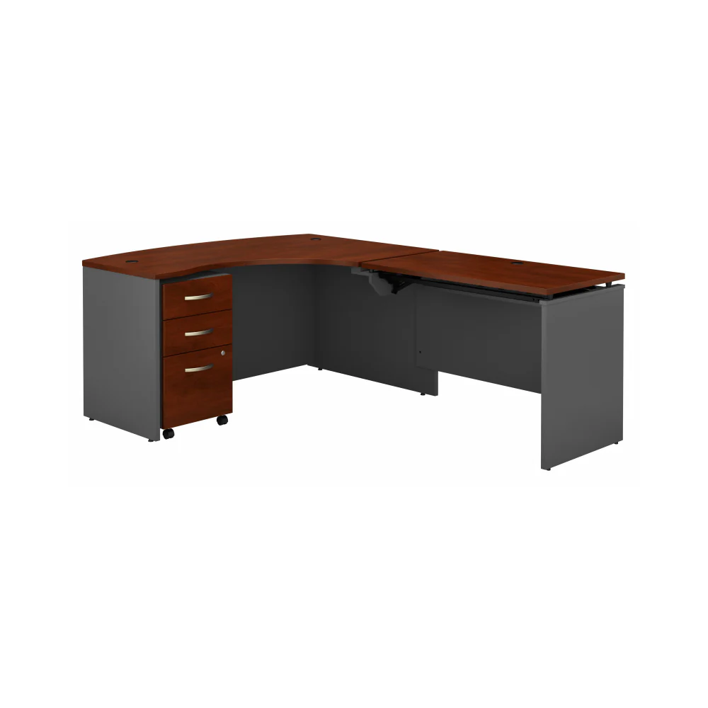 Series C 60W x 43D Right Hand 3 Position Sit to Stand L Shaped Desk with Mobile File Cabinet - Image 11