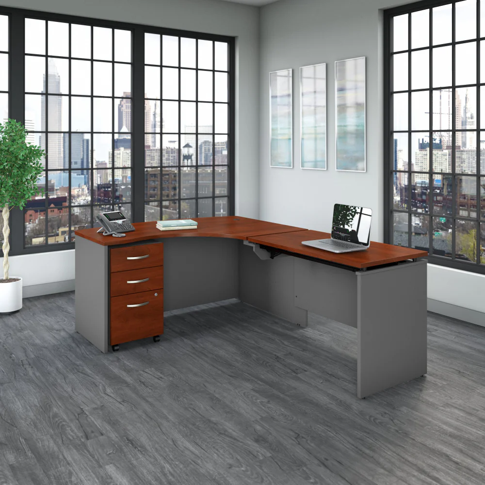 Series C 60W x 43D Right Hand 3 Position Sit to Stand L Shaped Desk with Mobile File Cabinet - Image 12