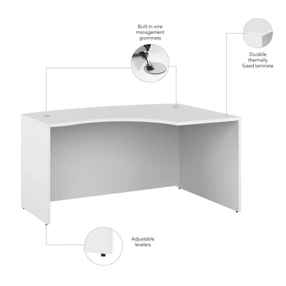 Studio C 60W x 43D Right Hand L-Bow Desk Shell - Image 7