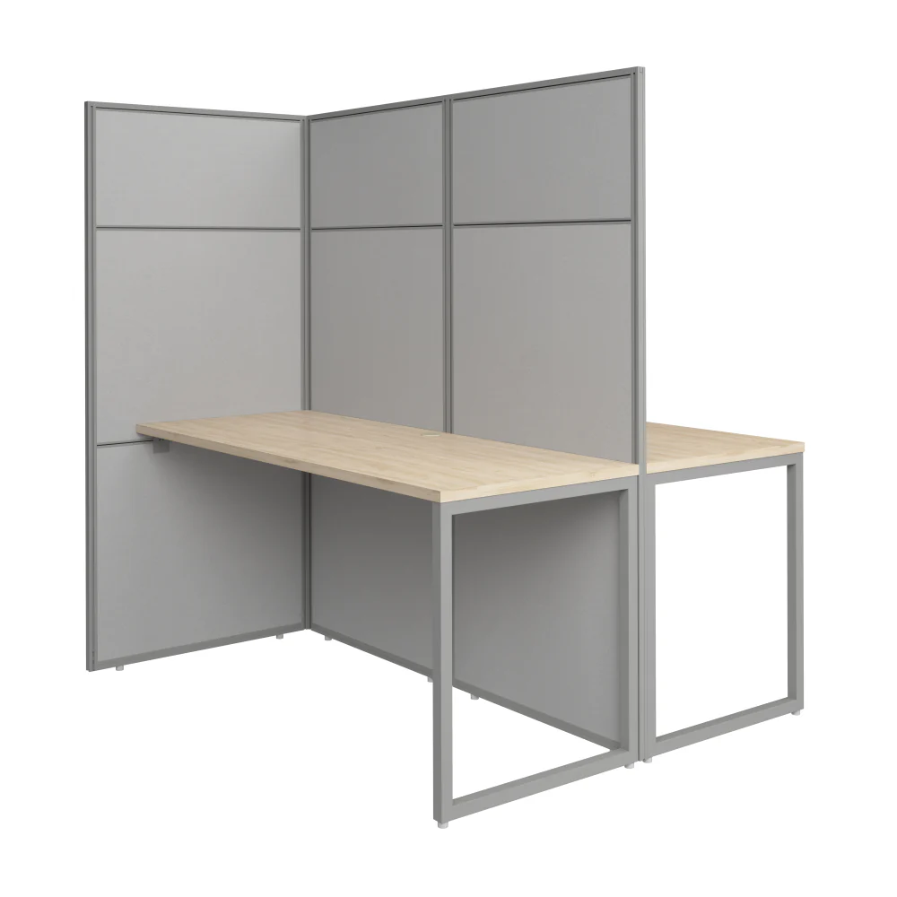 Easy Office 60W 2 Person Cubicle Desk Workstation with 66H Panels - Image 10