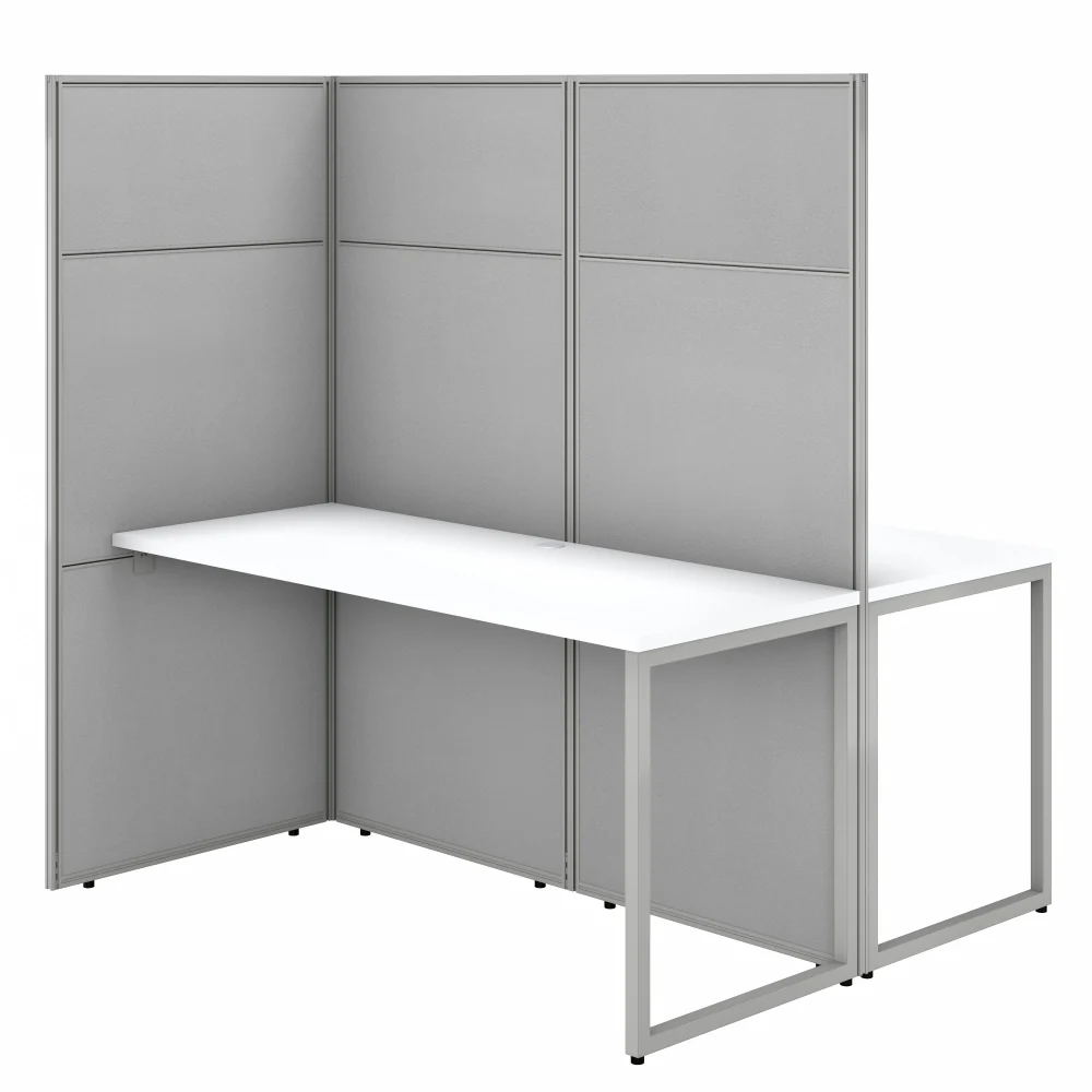 Easy Office 60W 2 Person Cubicle Desk Workstation with 66H Panels - Image 5