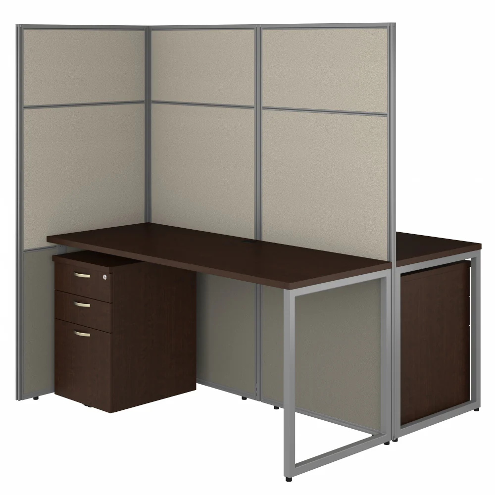 Easy Office 60W 2 Person Cubicle Desk with File Cabinets and 66H Panels - Image 15