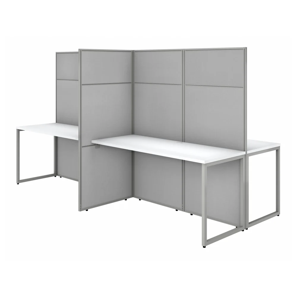 Easy Office 60-inch 4 Person Cubicle Desk with Tall Panels - Image 10