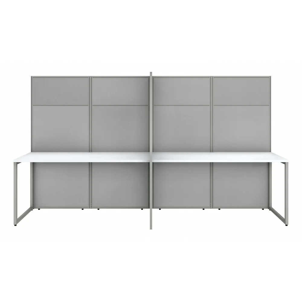 Easy Office 60-inch 4 Person Cubicle Desk with Tall Panels - Image 12