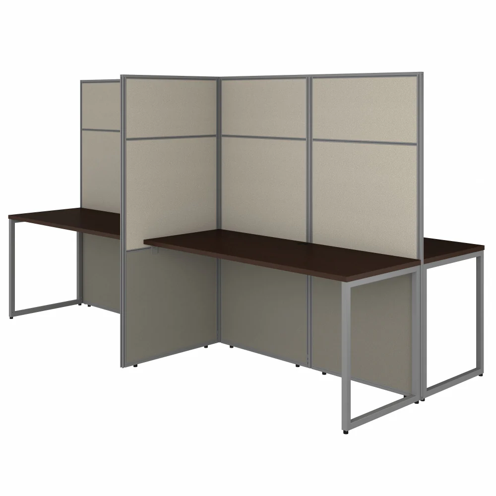 Easy Office 60-inch 4 Person Cubicle Desk with Tall Panels - Image 7