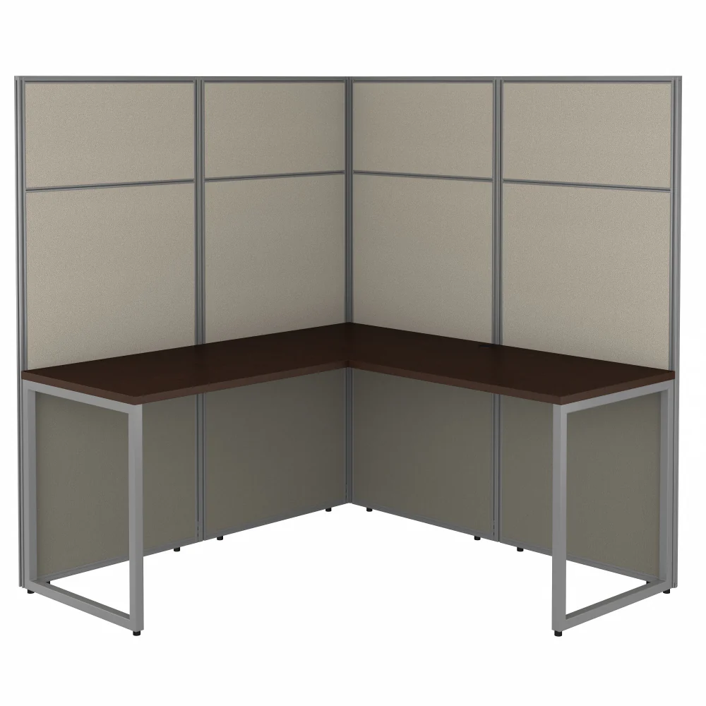 Easy Office 60W L Shaped Cubicle Desk Workstation with 66H Panels - Image 12