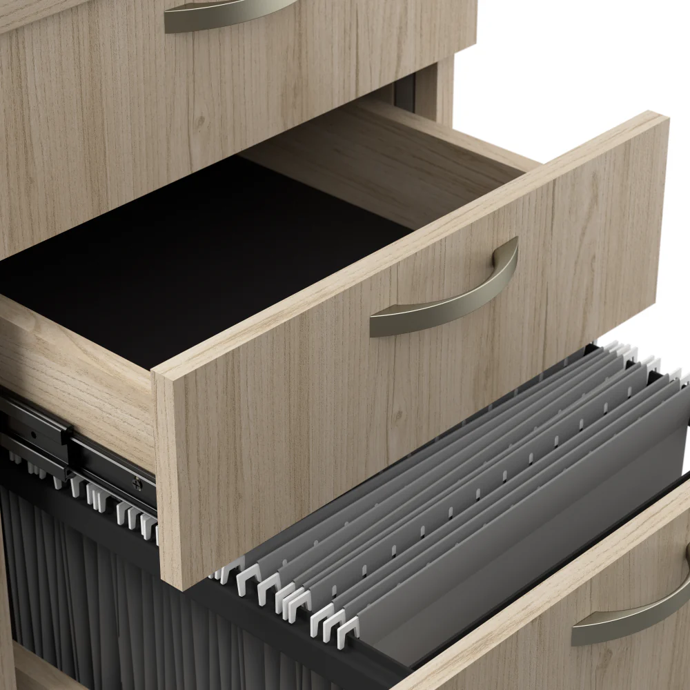 Easy Office 60W L Shaped Cubicle Desk with File Cabinet and 66H Panels - Image 18