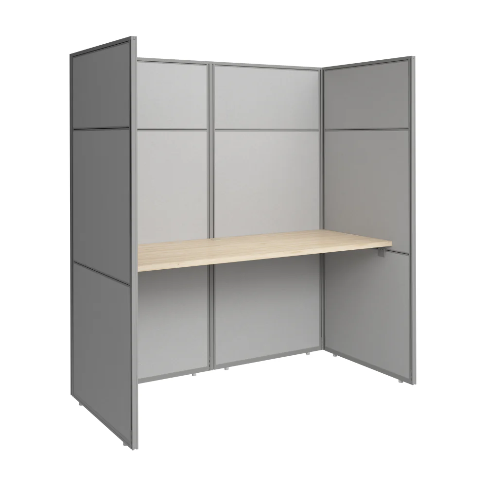 Easy Office 60W Cubicle Desk Workstation with 66H Closed Panels - Image 10