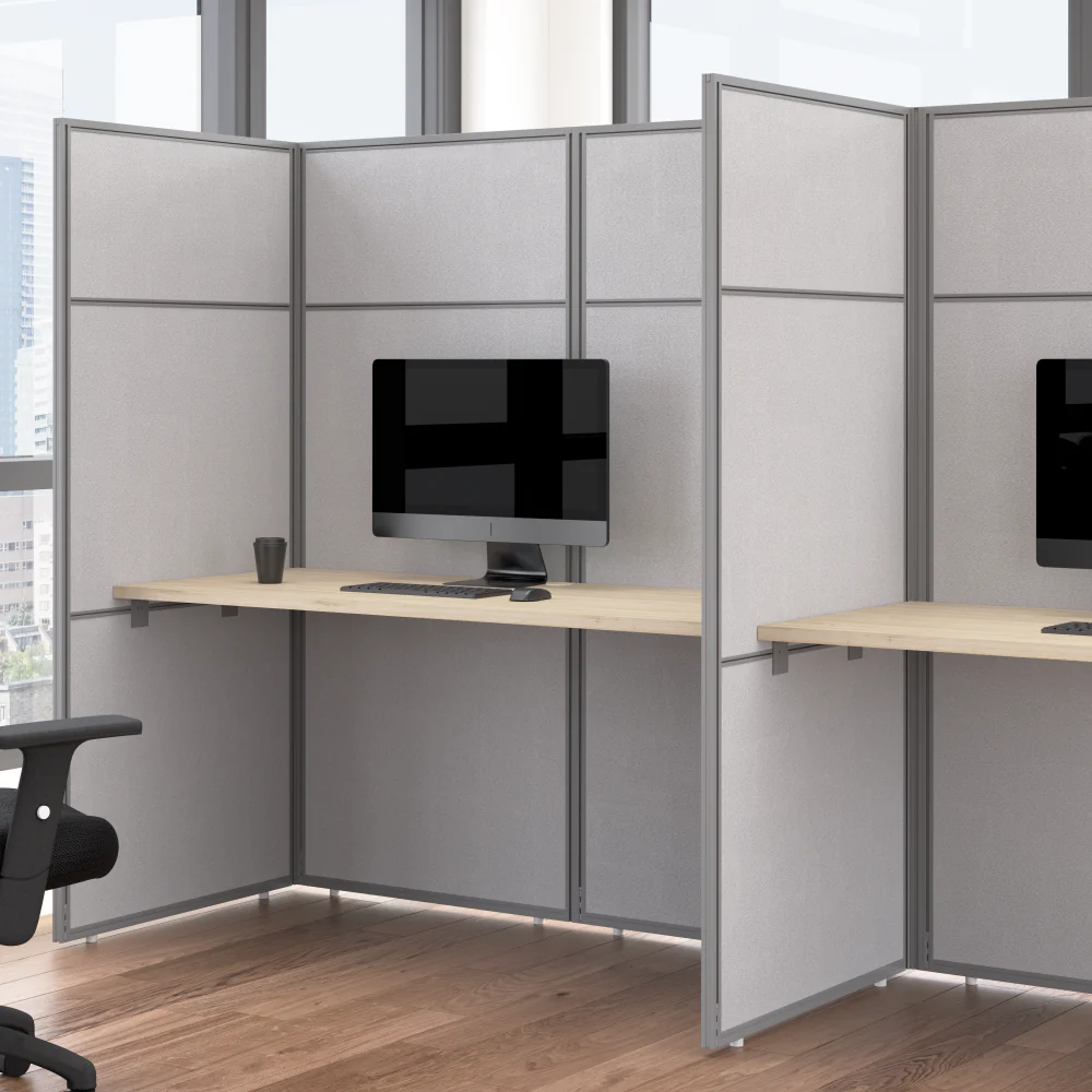 Easy Office 60W Cubicle Desk Workstation with 66H Closed Panels - Image 11