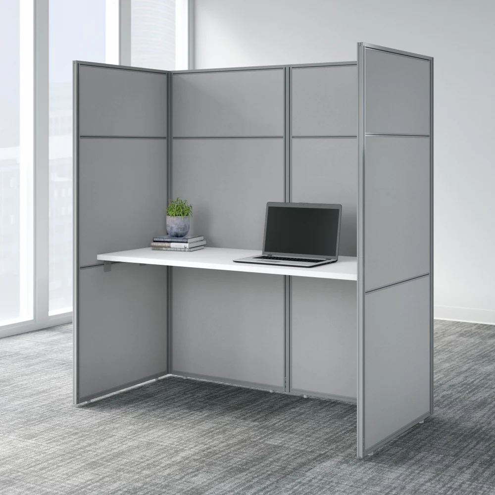 Easy Office 60W Cubicle Desk Workstation with 66H Closed Panels - Image 6