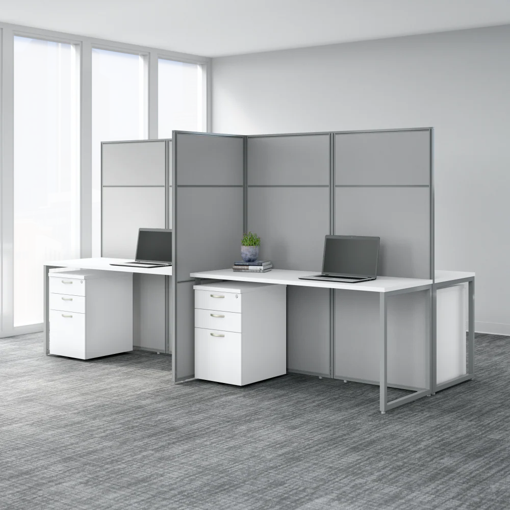 Easy Office 60W Cubicle Desk Workstation with 66H Closed Panels - Image 8