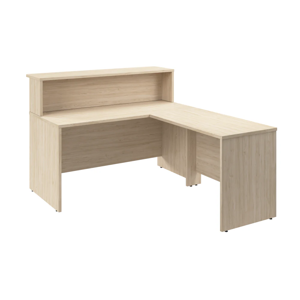 Arrive 60W x 72D L Shaped Reception Desk with Shelf - Image 17