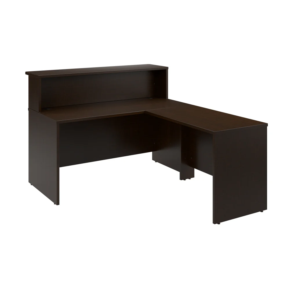 Arrive 60W x 72D L Shaped Reception Desk with Shelf - Image 9
