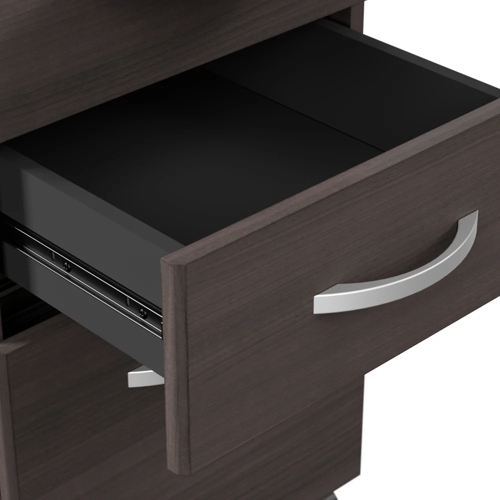 Arrive 60W x 72D L Shaped Reception Desk with Shelf and Mobile File Cabinet - Image 14