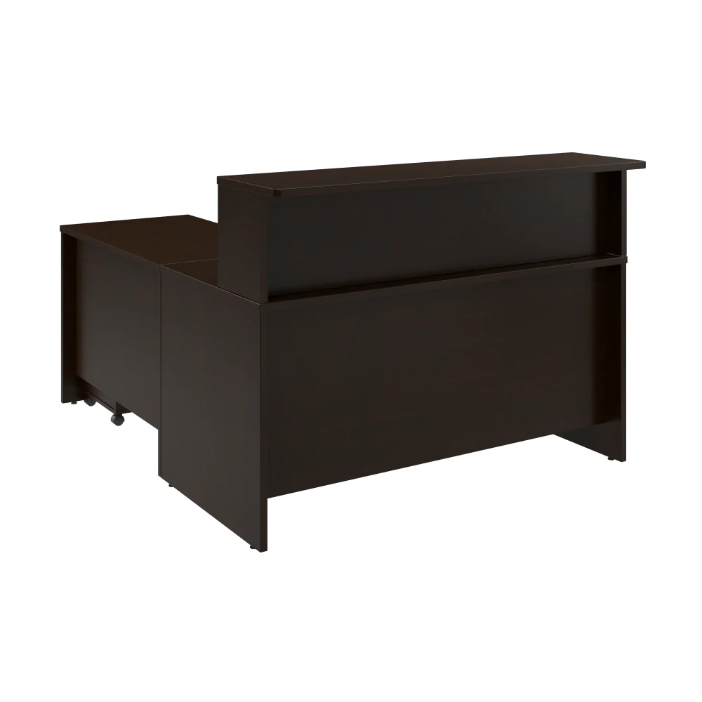 Arrive 60W x 72D L Shaped Reception Desk with Shelf and Mobile File Cabinet - Image 3