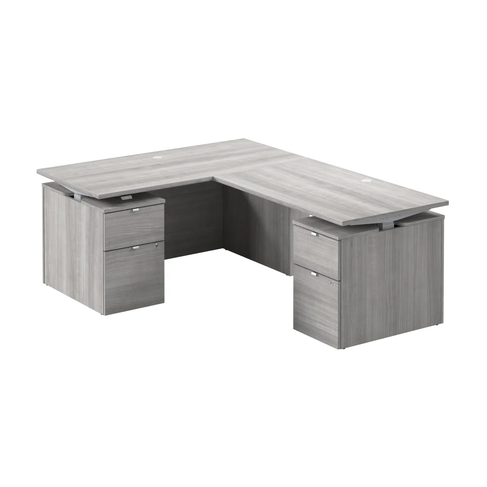 Stratus 60W x 78D Height Adjustable L Shaped Standing Desk with Drawers - Image 8