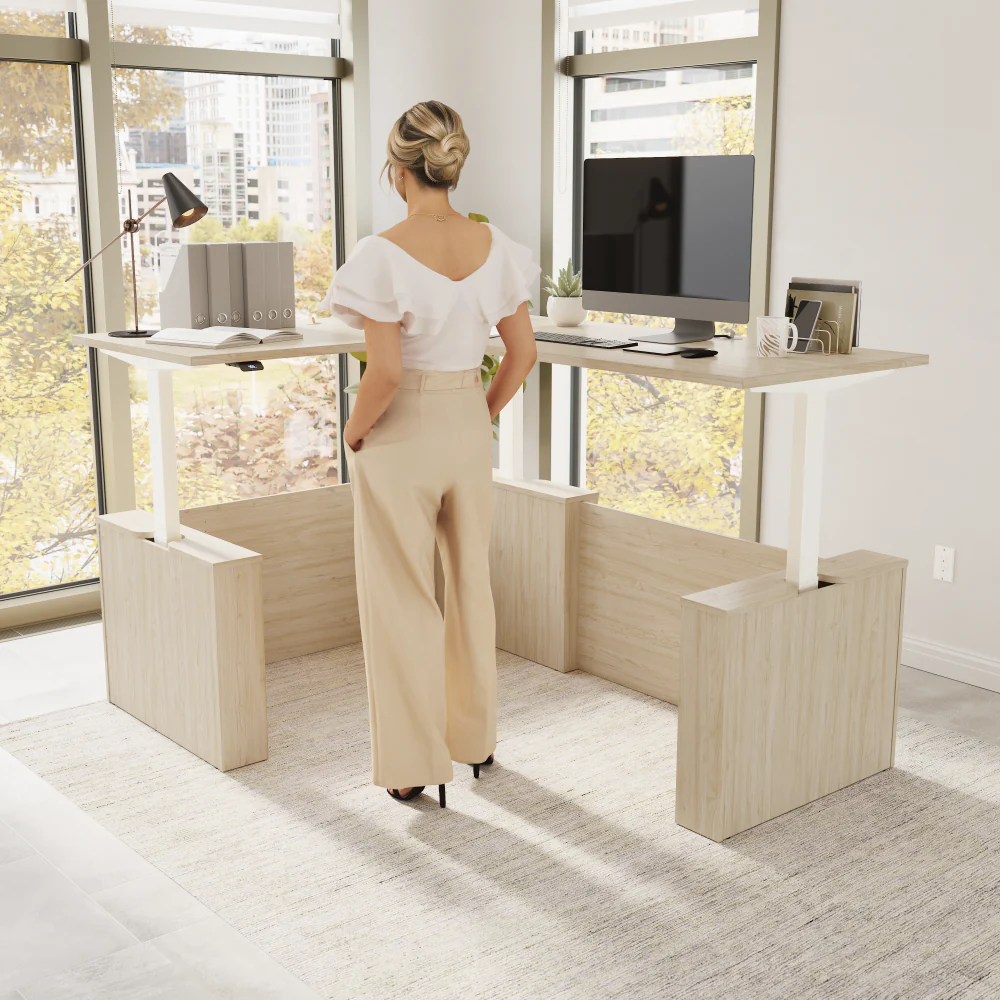 Stratus 60W x 78D Electric Height Adjustable L Shaped Standing Desk - Image 9