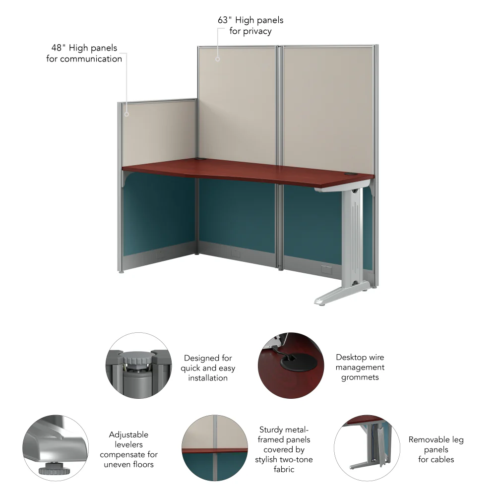 Office in an Hour 65W x 33D Straight Cubicle Desk - Image 19