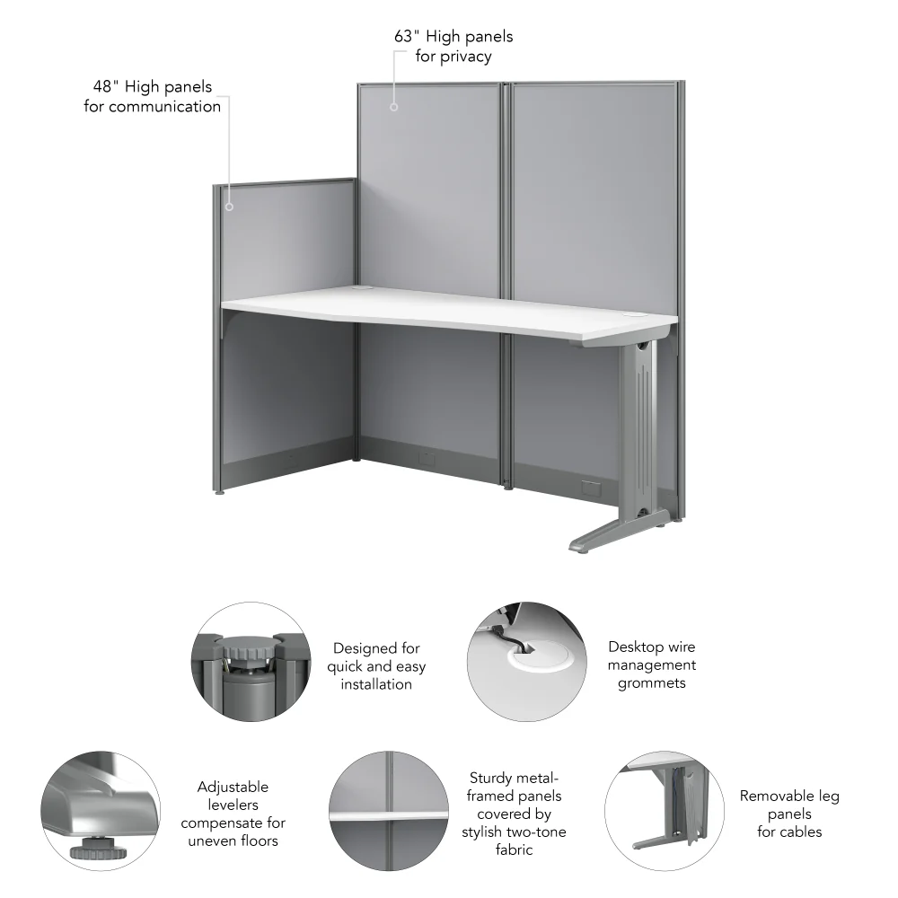 Office in an Hour 65W x 33D Straight Cubicle Desk - Image 29