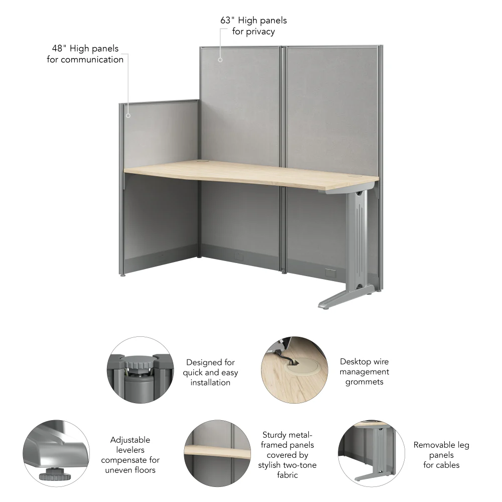 Office in an Hour 65W x 33D Straight Cubicle Desk - Image 36