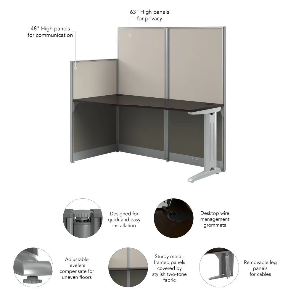 Office in an Hour 65W x 33D Straight Cubicle Desk - Image 9