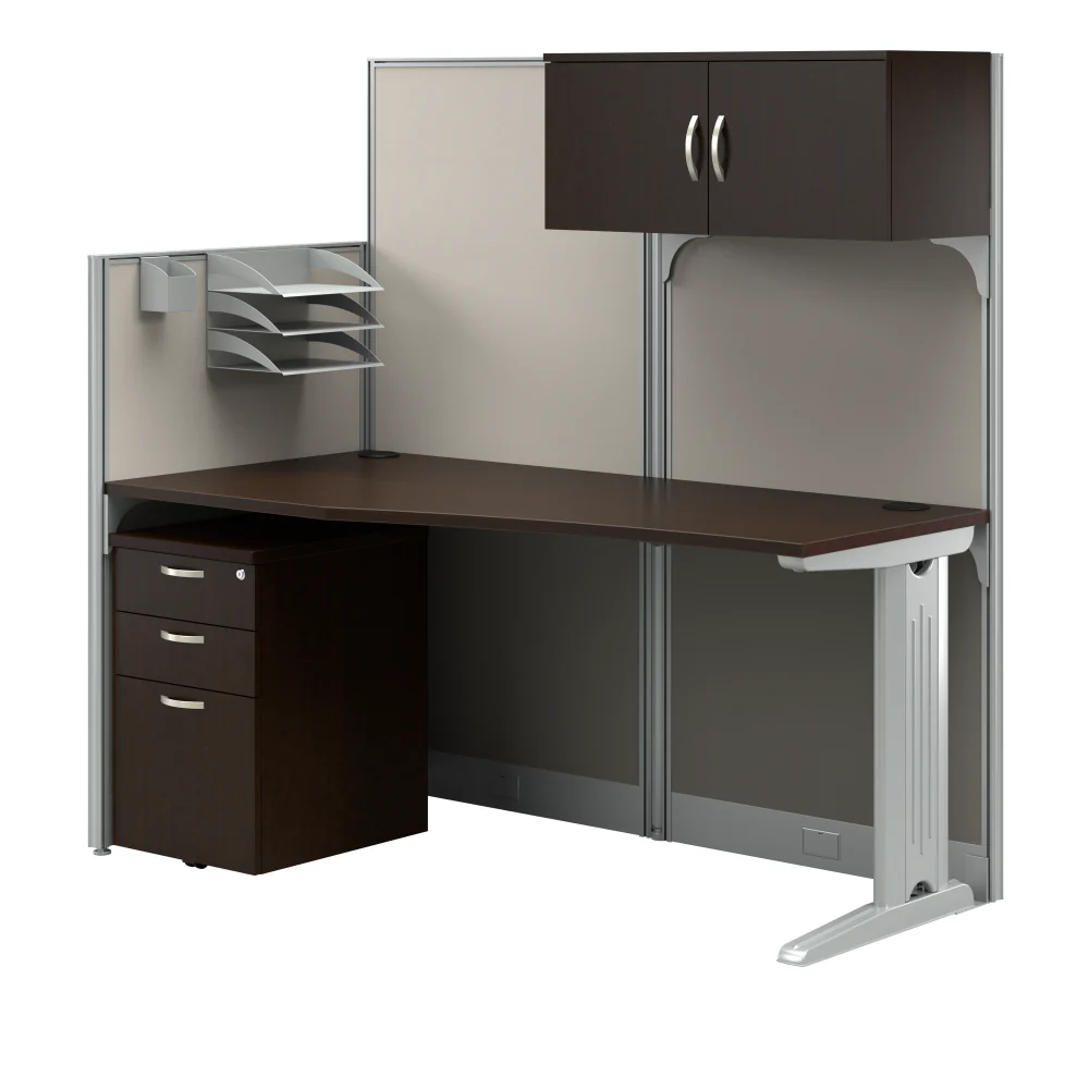 Office in an Hour 65W Straight Cubicle Desk with Storage, Drawers, and Organizers - Image 17