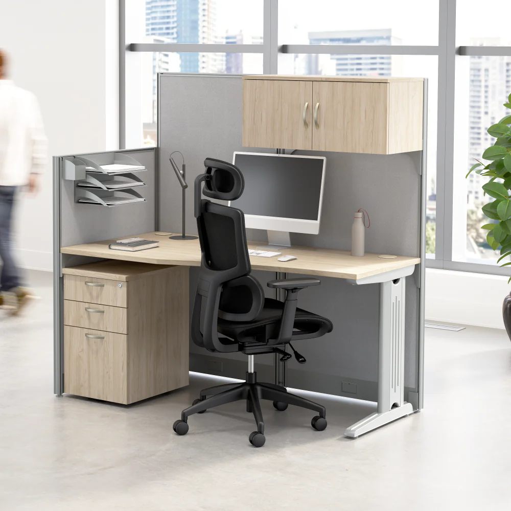 Office in an Hour 65W Straight Cubicle Desk with Storage, Drawers, and Organizers - Image 25