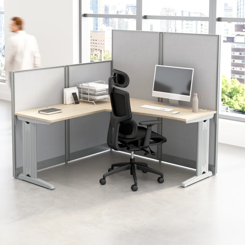Office in an Hour 65-inch L Shaped Cubicle Desk - Image 2